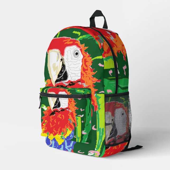 Backpack  :  Travelling Parrot  (Back Corner Right)