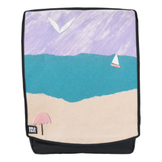 Backpack with Beach and Ocean Design