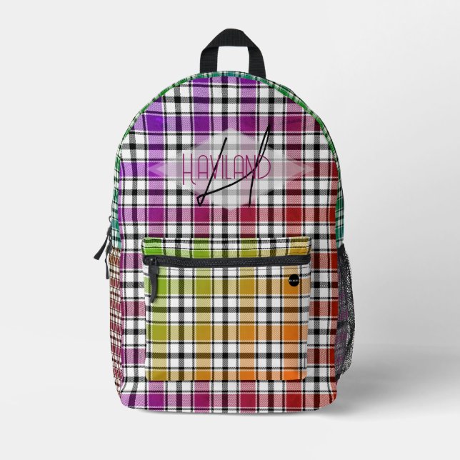 Backpack with Crazy Colour Plaids  HAMbWG (Front)
