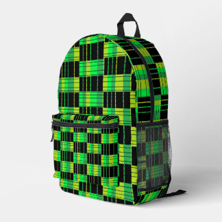 Backpack With Green and Black Plaid Pattern
