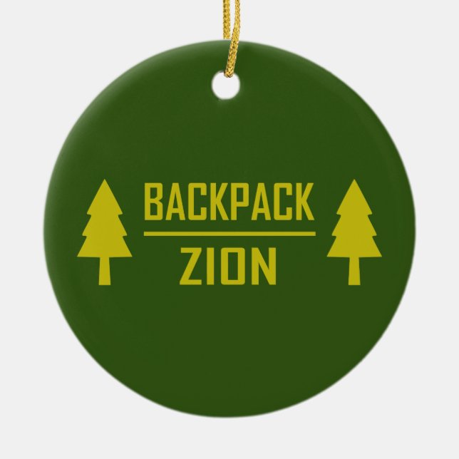 Backpack Zion Ceramic Tree Decoration (Front)