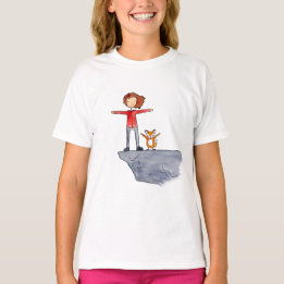Backpacker ABCs Girl on Rock T-shirt