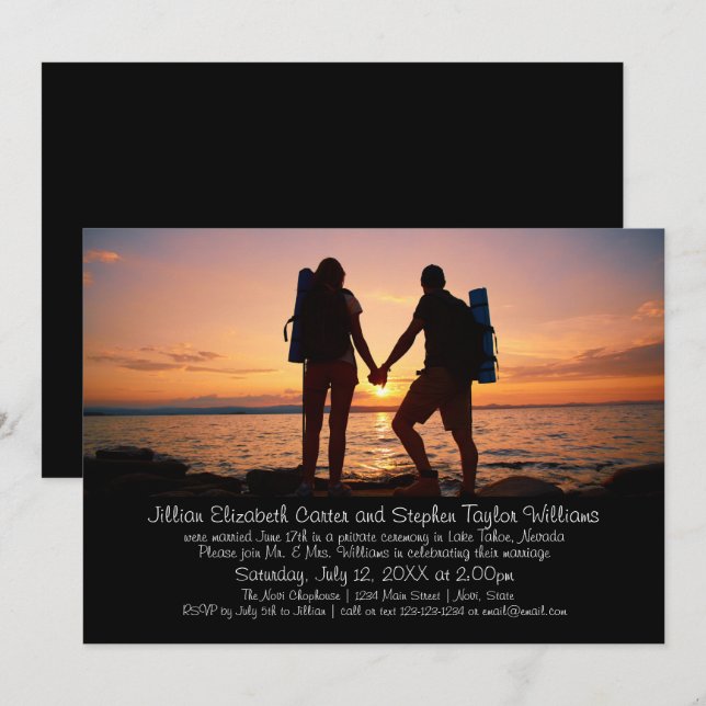 Backpackers Photo - Wedding Announcement (Front/Back)