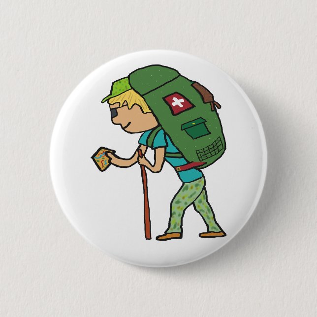 Backpacking 6 Cm Round Badge (Front)