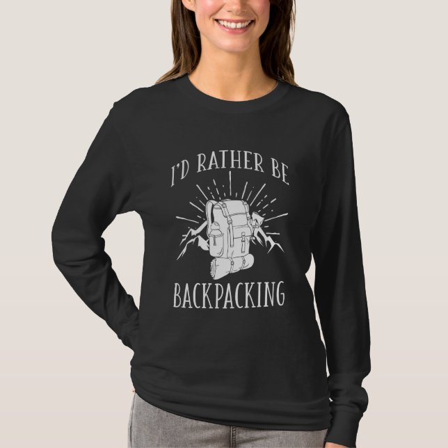 Backpacking Hiking Backpack Bushcraft T-Shirt (Front)