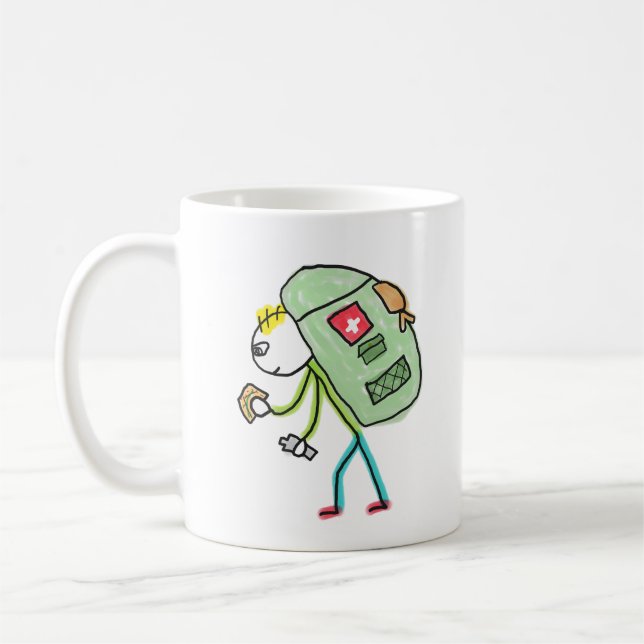 Backpacking Stickman Coffee Mug (Left)