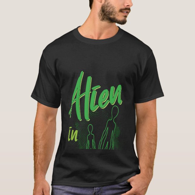 Backprint Alien in Disguise Alien Fancy Dress T-Shirt (Front)