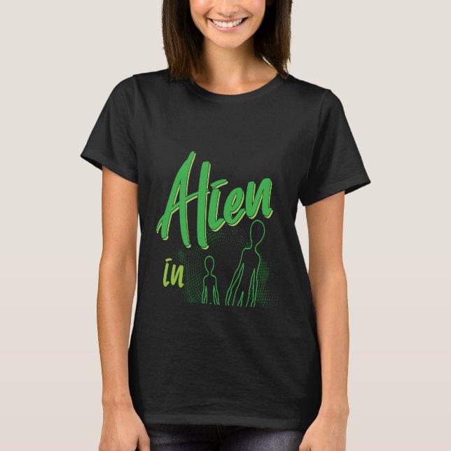 Backprint Alien in Disguise Alien Fancy Dress T-Shirt (Front)