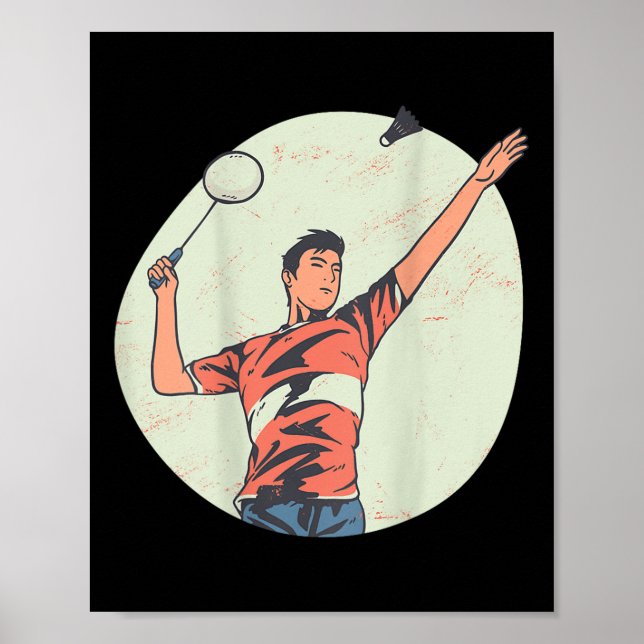 Backprint Badminton And Shuttle  Poster (Front)