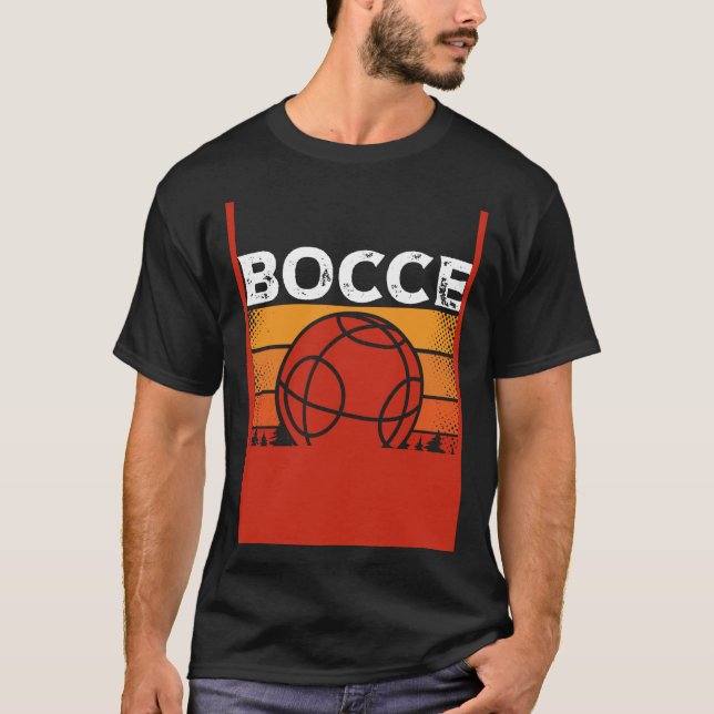 Backprint Bocce Is My Workout Bocce Ball T-Shirt (Front)