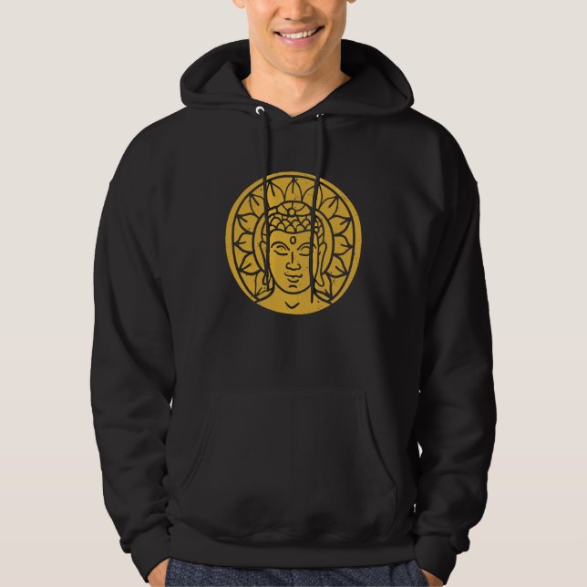 Backprint Buddha Head Spiritual Chi Hoodie (Front)