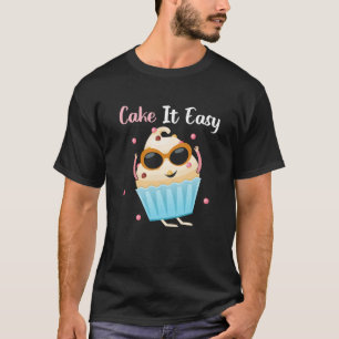 Backprint Cake It Easy Baker and Pastry Cutter T-Shirt