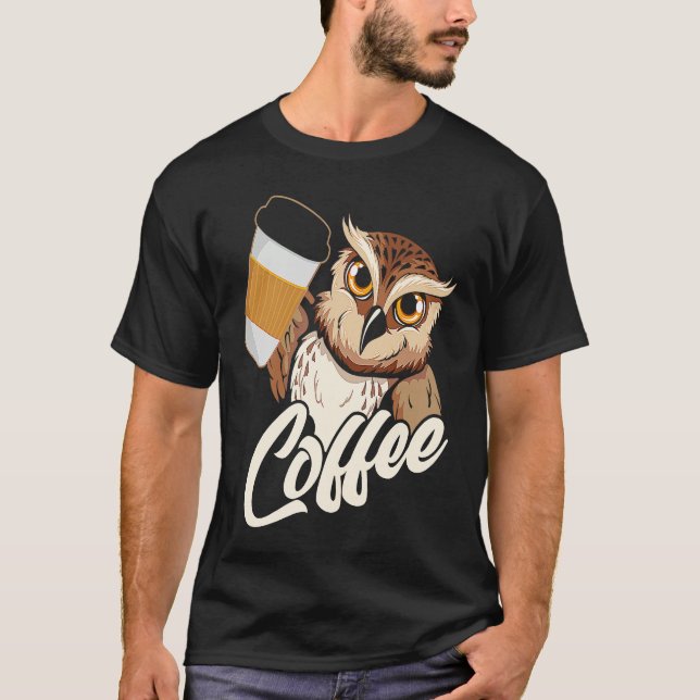 Backprint Coffee Owl T-Shirt (Front)