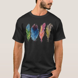 Backprint Colourful Bird Feathers T-Shirt