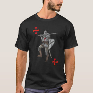 Backprint Crusader Cool Medieval and Knight  1 T-Shirt