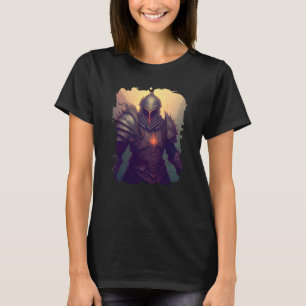Backprint Epic fantasy knight a hero into the shad T-Shirt