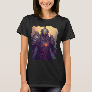 Backprint Epic fantasy knight a hero into the shad T-Shirt