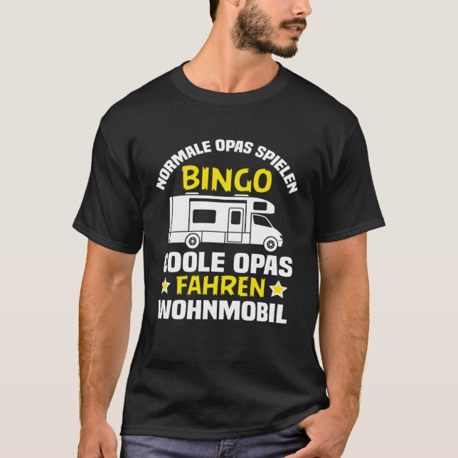Backprint grandpas play bingo cool grandpas drivin T-Shirt (Front)