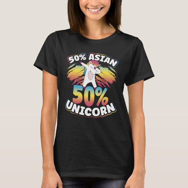 Backprint Half Asian Half Unicorn For Asian T-Shirt (Front)