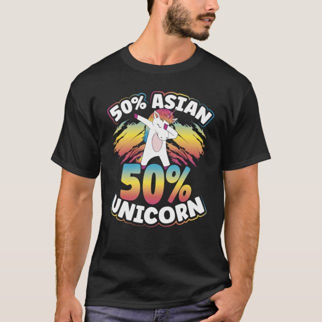 Backprint Half Asian Half Unicorn For Asian T-Shirt (Front)