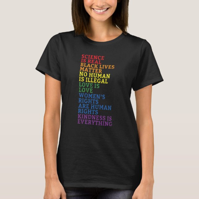 Backprint Kindness is everything LGBTQ+ Pride  4 T-Shirt (Front)