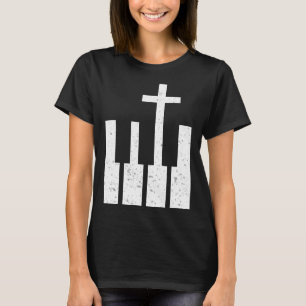 Backprint piano religion musicians T-Shirt
