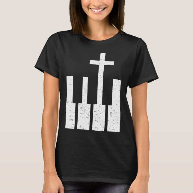Backprint piano religion musicians T-Shirt (Front)