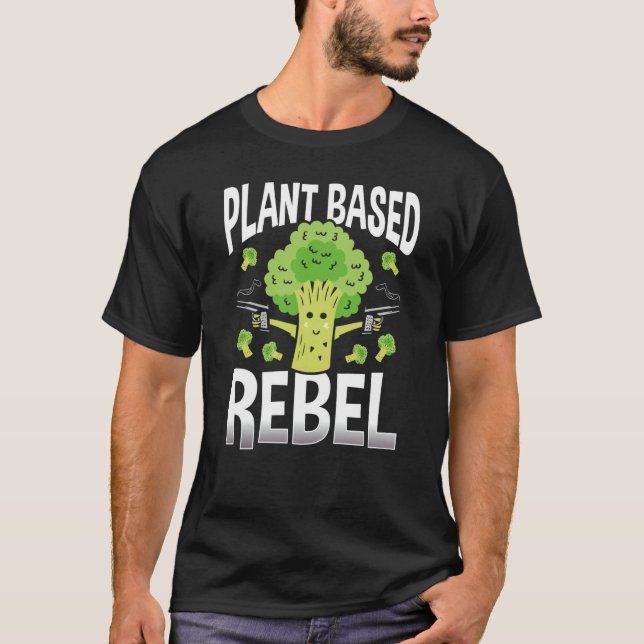 Backprint Plant Based Rebel Veganism T-Shirt (Front)