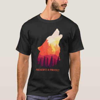 Backprint Preserve and Protect wolves and wolf pac T-Shirt