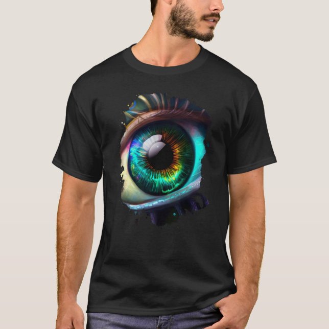 Backprint rainbow eye the beauty in the dark T-Shirt (Front)