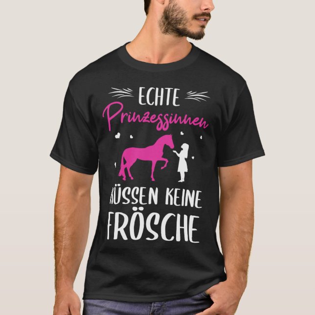 Backprint Real Princess Kissing No Frogs Horse T-Shirt (Front)