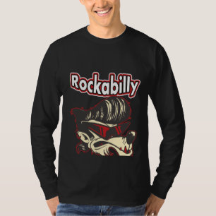 Backprint Rockabilly For Life Vintage Rockabilly   T-Shirt
