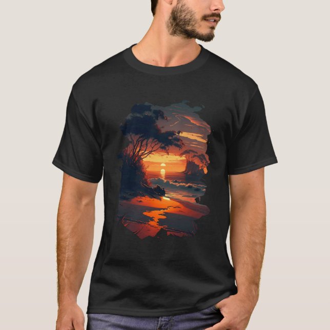 Backprint Tropical dream beach Relaxation on sea o T-Shirt (Front)