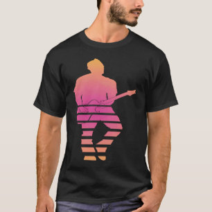 Backprint Vintage Retro Rock & Roll Music and Guit T-Shirt