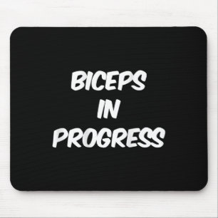Backprinted Funny Gym Humour Biceps Gains Biceps I Mouse Mat