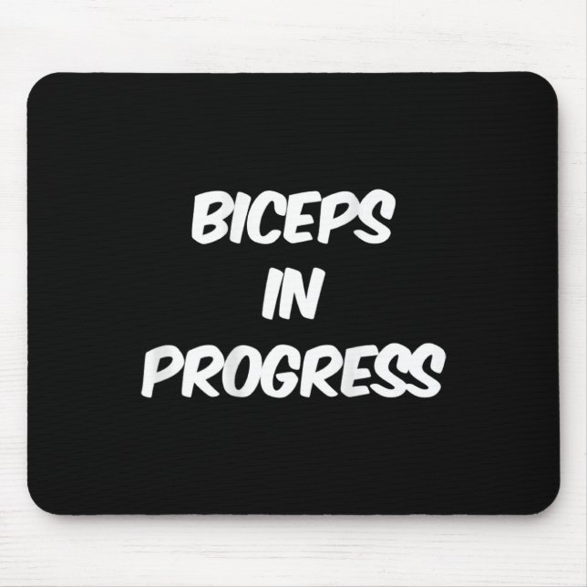 Backprinted Funny Gym Humour Biceps Gains Biceps I Mouse Mat (Front)