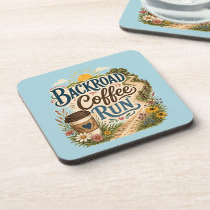 Backroad Coffee Run Country Folk Sunrise Coaster