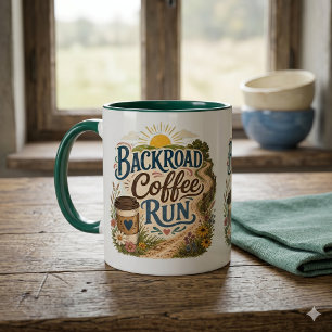 Backroad Coffee Run Country Folk Sunrise Mug