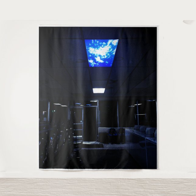 backrooms aesthetic liminal space abandoned tapestry (Front)