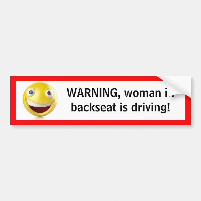Backseat driver bumper sticker (Front)