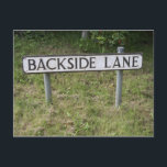 Backside Lane, Funny & Rude Place Sign Postcard. Postcard<br><div class="desc">Backside Lane - A funny and rude sounding place name. It is located in Sibford Gower,  Oxfordshire,  United Kingdom.</div>