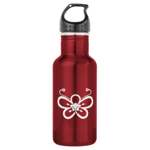 Backside-view shadowed butterfly-shaped ume 532 ml water bottle