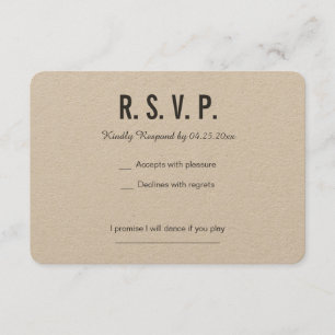 BACKSIDED with geometric heart RSVP card Wedding