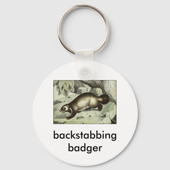 backstabbing badger key ring (Front)