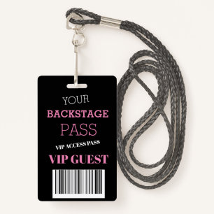 Backstage Festival Black Pink Access Pass VIP   ID Badge