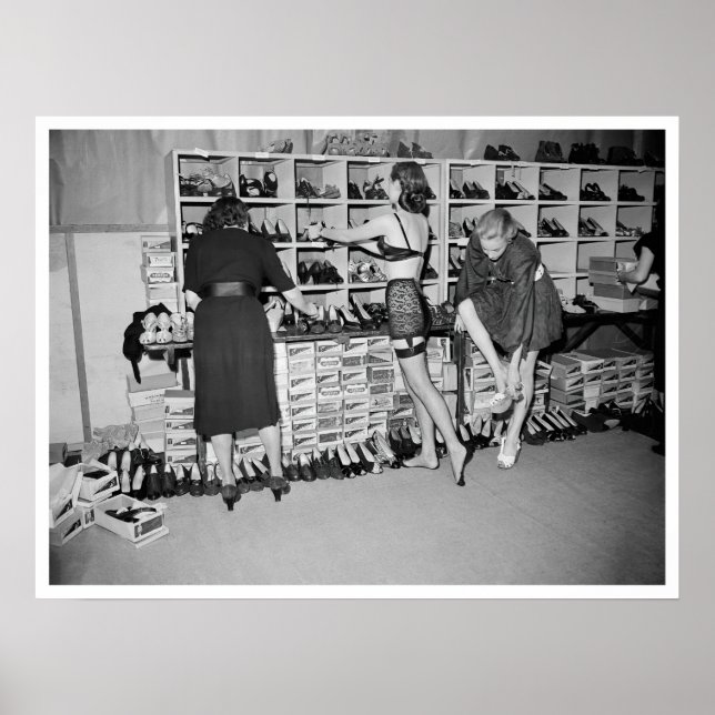 Backstage Mark Foy Fashion Show Circa 1947 Poster (Front)