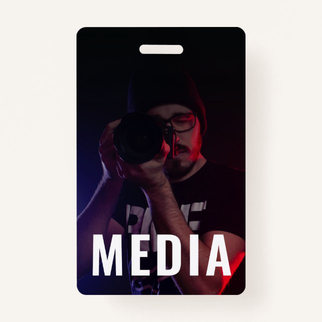 Backstage Pass Media ID Badge with Photo (Front)