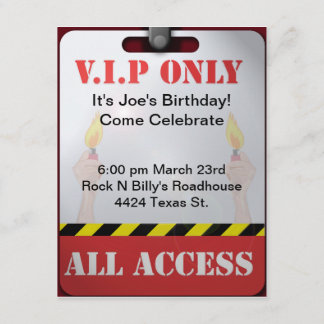 Backstage Pass Party Invitation