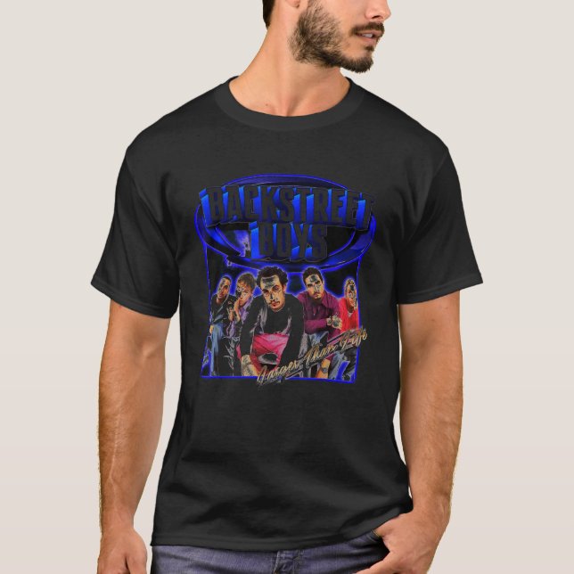 Backstreet Boys Larger Than Life On White T-Shirt (Front)