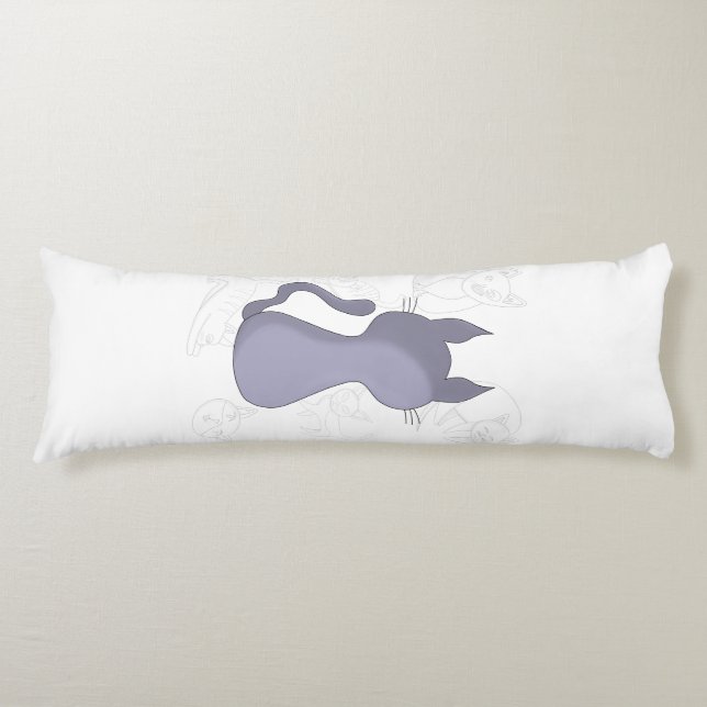 Backward Shy Cat Duvet Cover Body Cushion (Front)